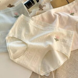 PriyoShee Floral Ribbed Seamless Panty