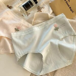 PriyoShee Floral Ribbed Seamless Panty