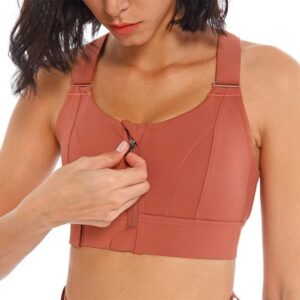 PriyoShee Adjustable Front Zip Sports Bra