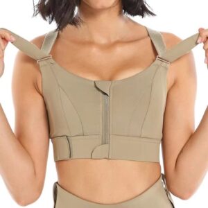 PriyoShee Adjustable Front Zip Sports Bra