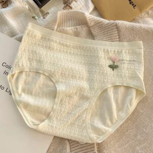 PriyoShee Floral Ribbed Seamless Panty